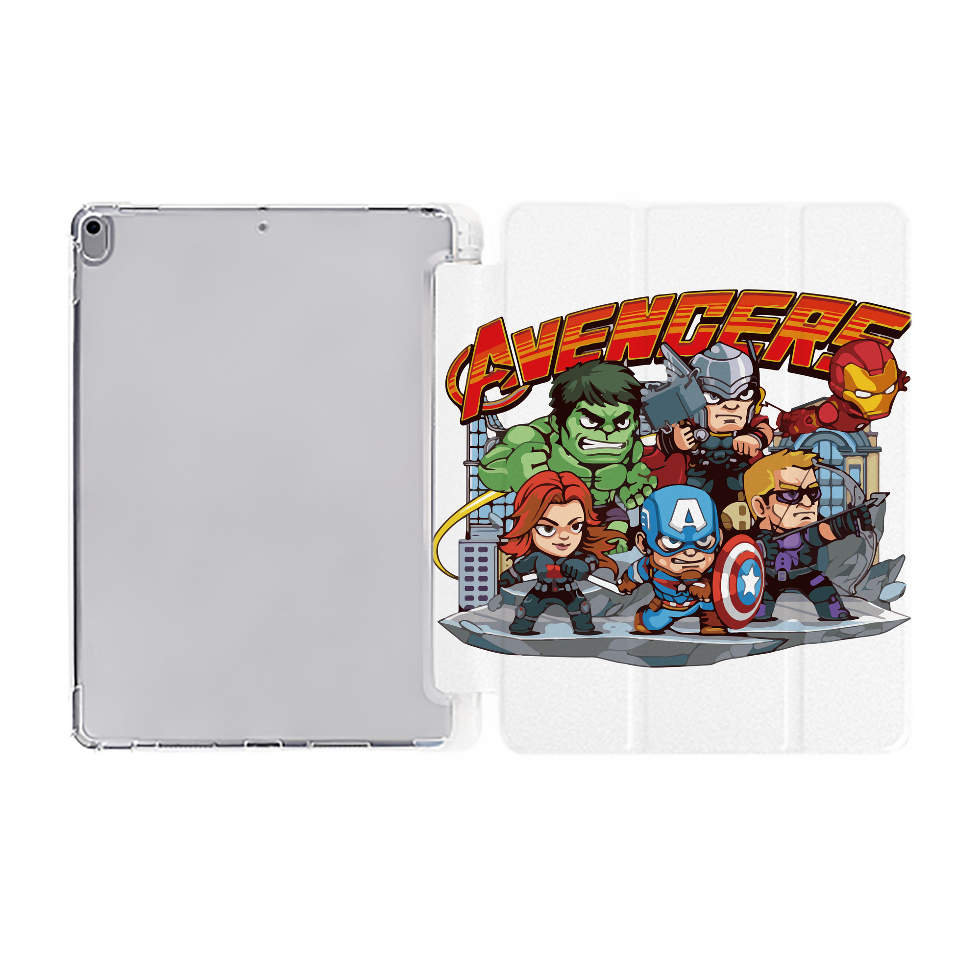 （画像用） アベンジャーズ The Avengers IPad ケース ペン収納付き 三つ折りスタンド PUレザー×シリコン 対応機種9.5/10.5/10.9インチ